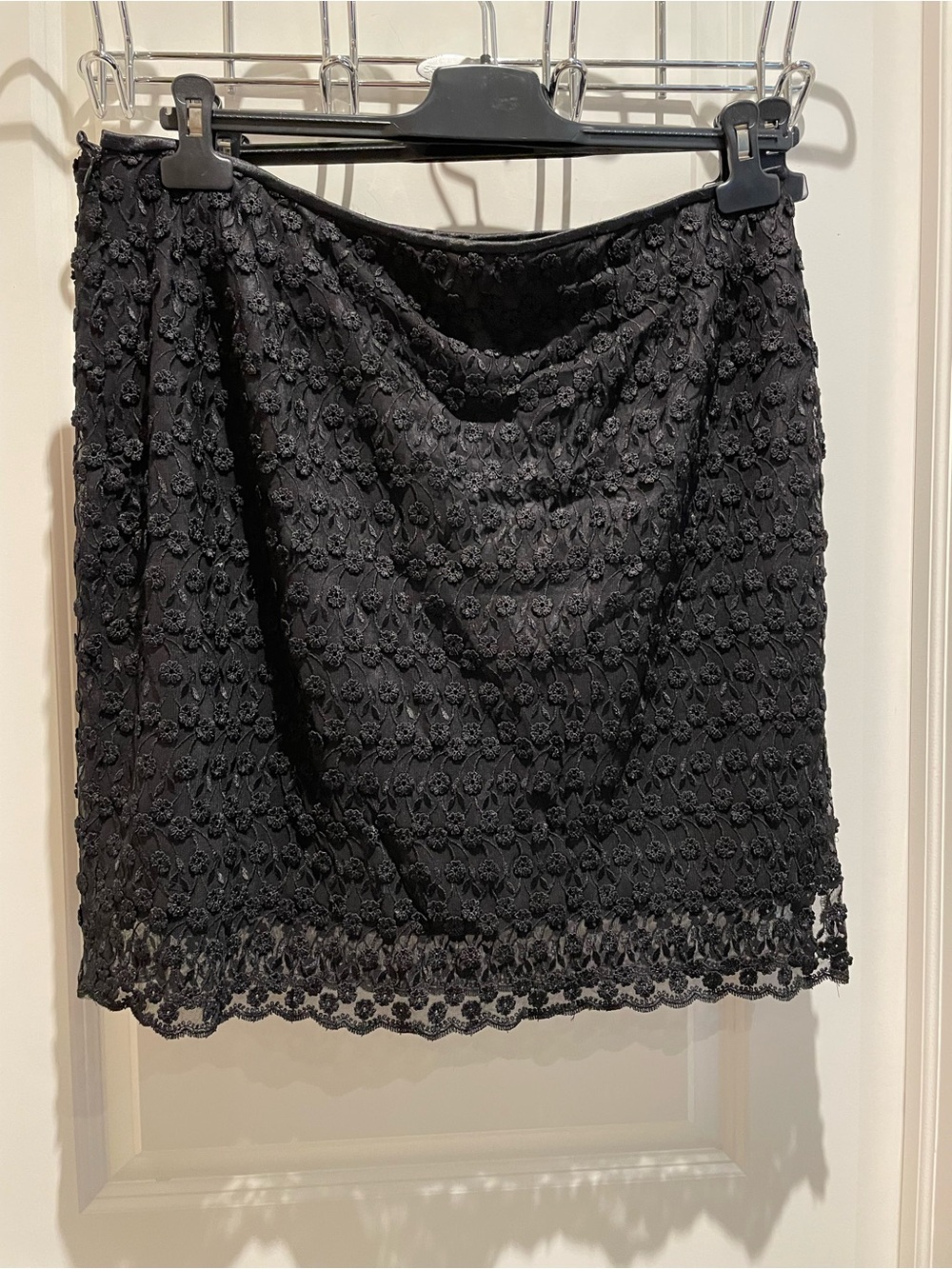 Women's Black Lace Overlay Skirt
